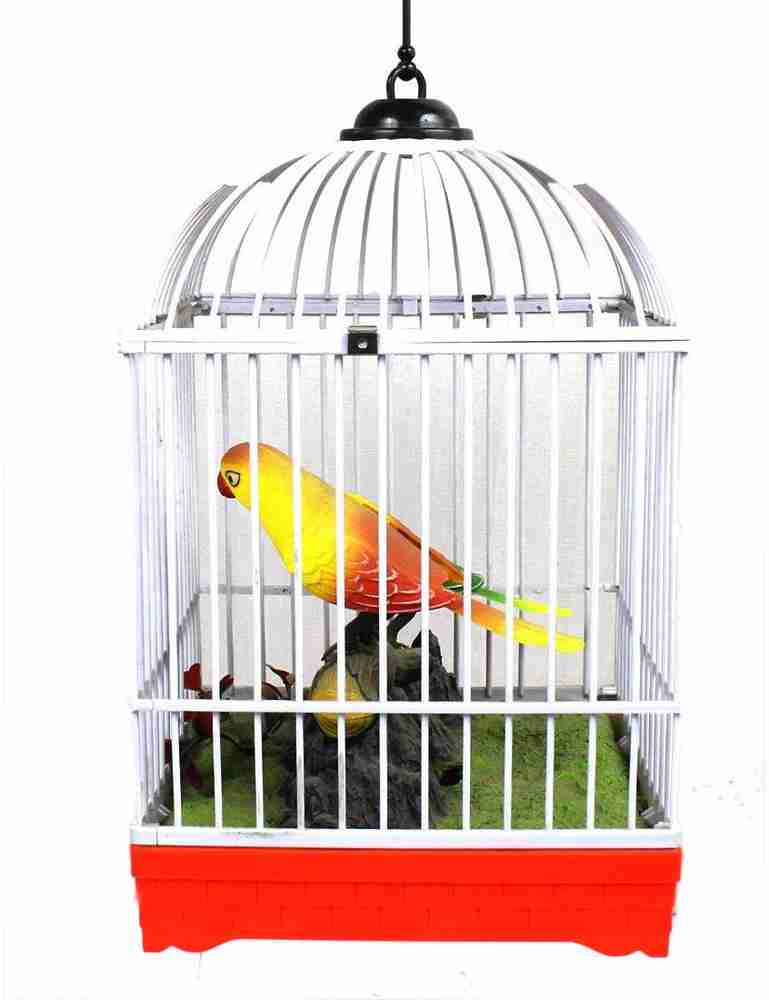 IndusBay Parrot Bird Pets in Cage Music Singing Bird Baby Toys