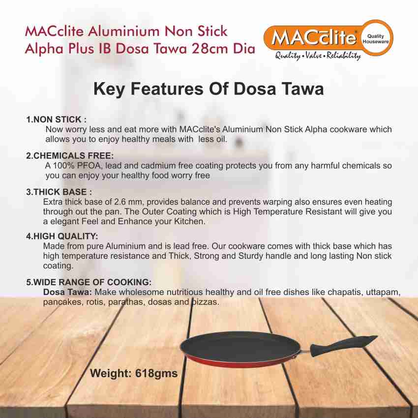 Non-Stick Dosa Tawa Induction Base 28cm, MACclite