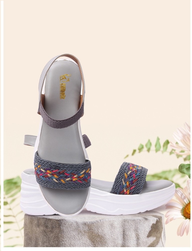 Grey hot sale wedge shoes