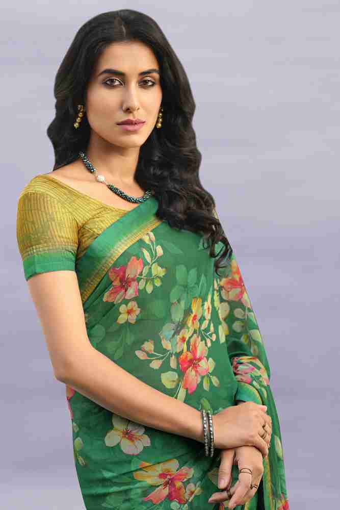 Flipkart chiffon sarees below 400 shop