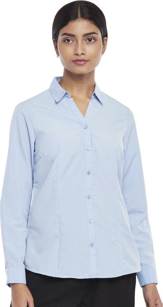 Annabelle by Pantaloons Women Solid Casual Blue Shirt - Buy Annabelle by  Pantaloons Women Solid Casual Blue Shirt Online at Best Prices in India