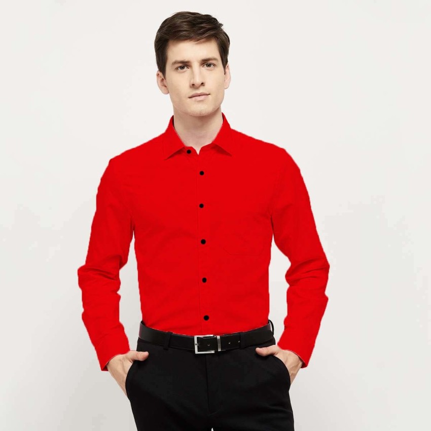 Plain red outlet shirt for men