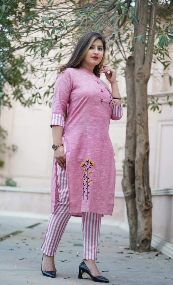 Purple Color Poly Kurti Pant
