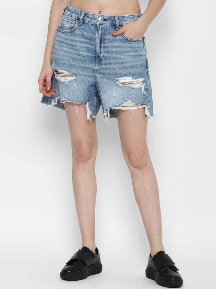 American Eagle Outfitters Solid Blue Denim Shorts Size 2 - 64% off