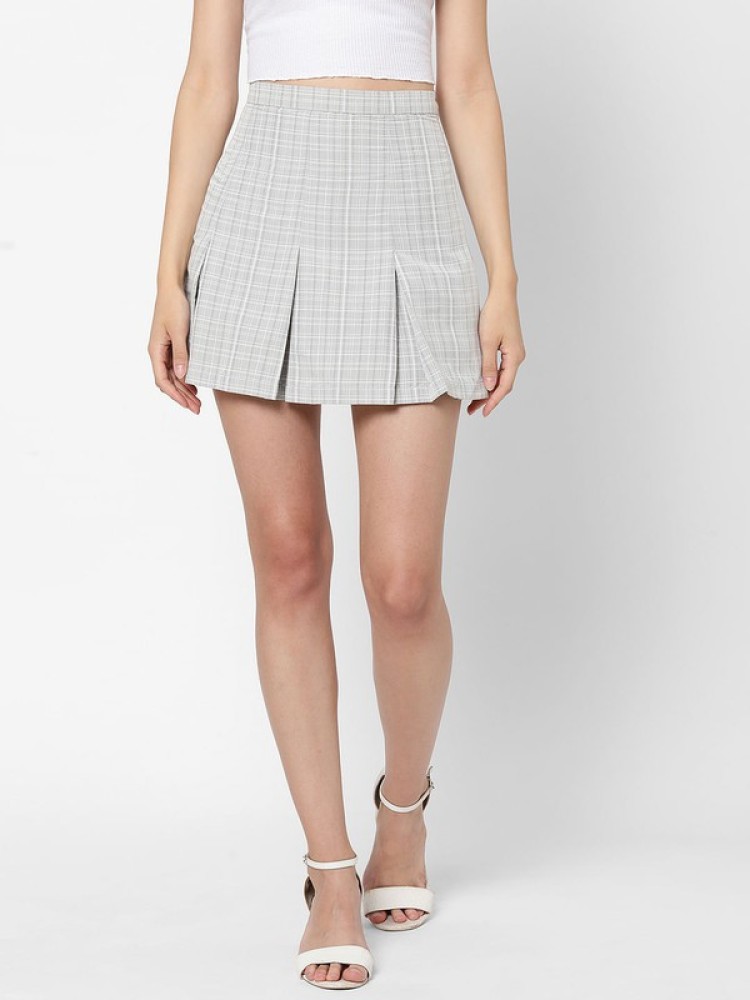 Grey plaid hotsell skirt forever 21