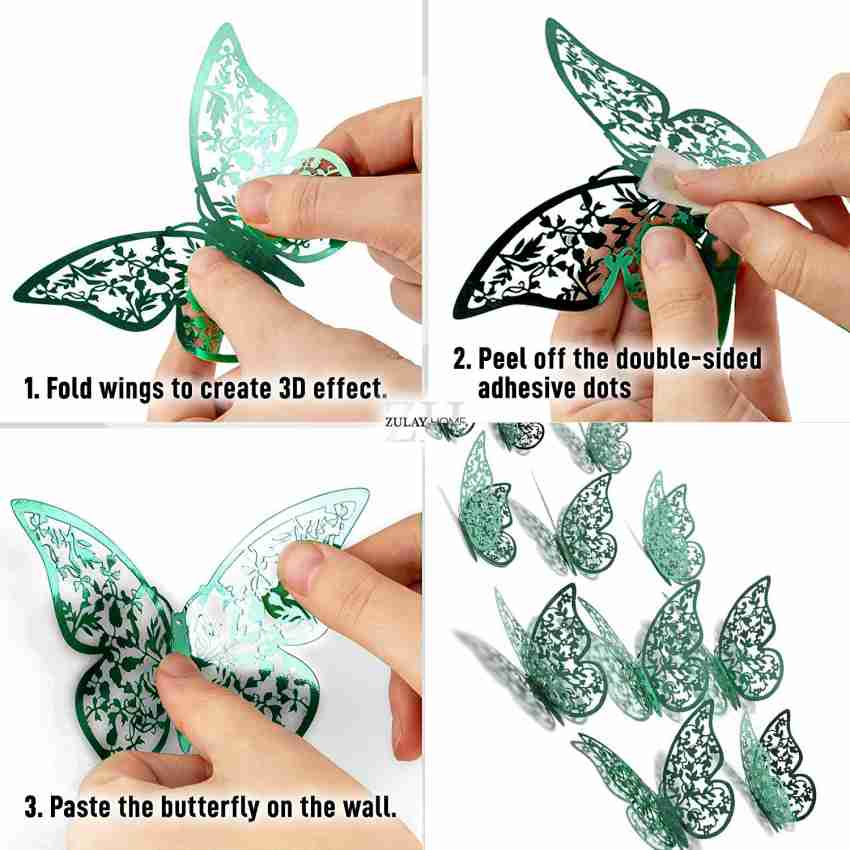 Cinderella 3d Butterfly Decoration Butterfly Wall Stickers Flipkart 3d  Butterflies Pvc Removable Butterfly Wall Stickers Flipkart From Flyw201264,  $127.35