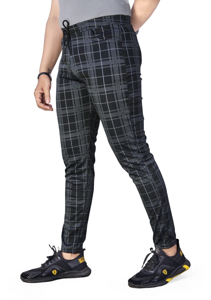 Checkered track pants mens sale