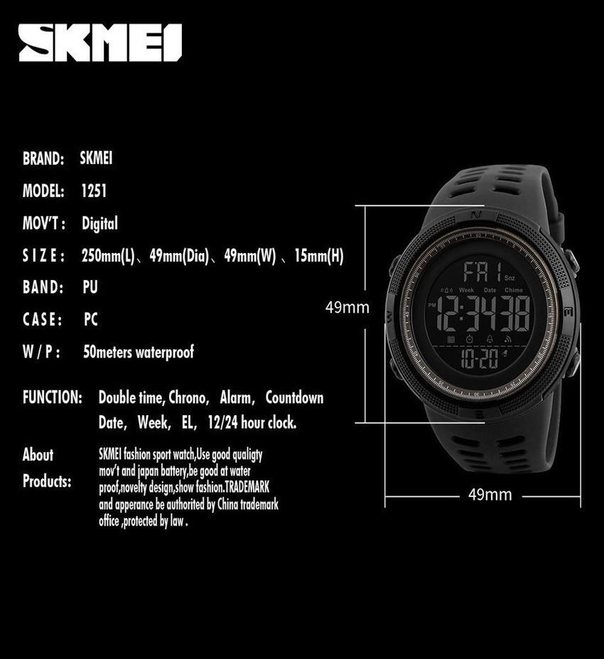 SKMEI SKMEI 1251 WRIST WATCH Digital Watch For Men Buy