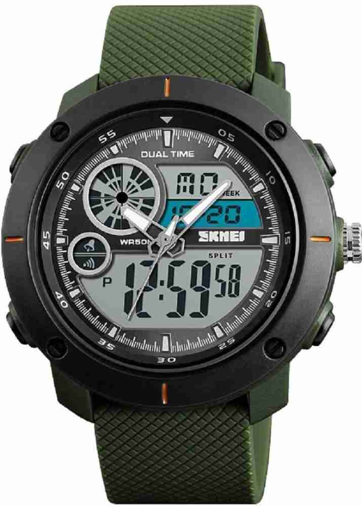 SKMEI Sports Analog Digital Watch For Men Buy SKMEI Sports Analog Digital Watch For Men 1361 Army Green Chronograph Digital Online at Best Prices in India Flipkart