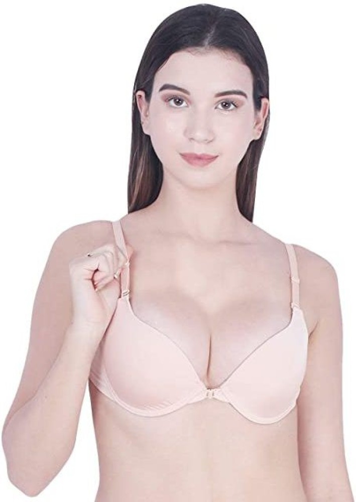Pankywear Nude Color Women's Front Open Push-up Padded Bra Pack of
