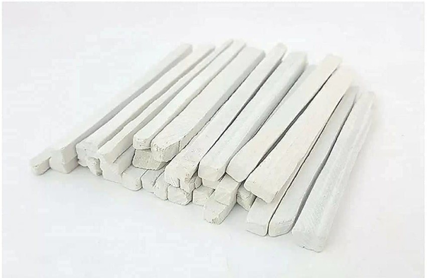 White Chalk Pencils Natural Chalk Stone Slate Pencils (50 Pencils Set,  white)