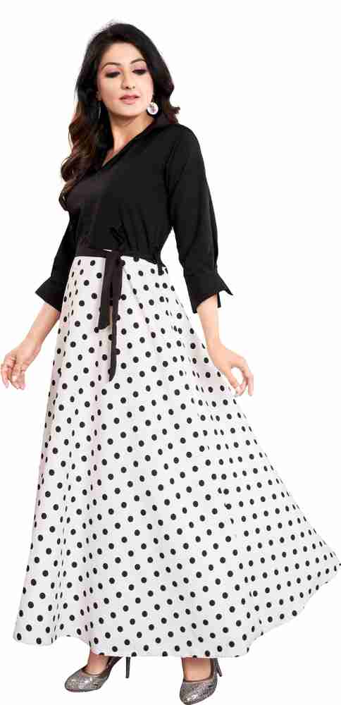 BLANCORA Women Maxi Black White Dress Buy BLANCORA Women Maxi