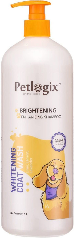 Petlogix Whitening Coat Pet Shampoo for Dogs Puppies with Lemon