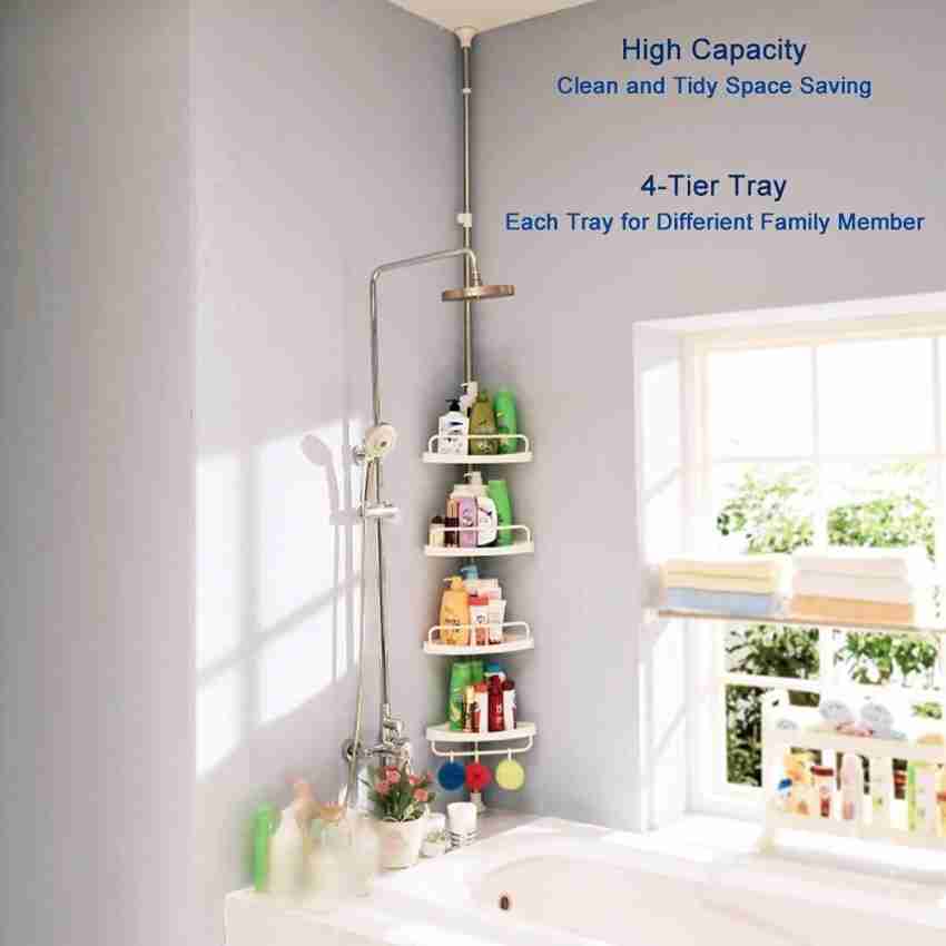 Bathroom Shower Bath Caddy Corner Storage Rack Wall Shelf Pole Organizer 4  Layer