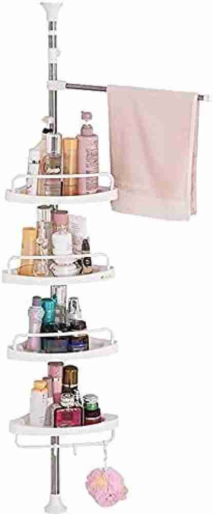 4 Tiers Shower Caddy Corner Shelf Tension Pole Bathroom Storage Organizer  Rack