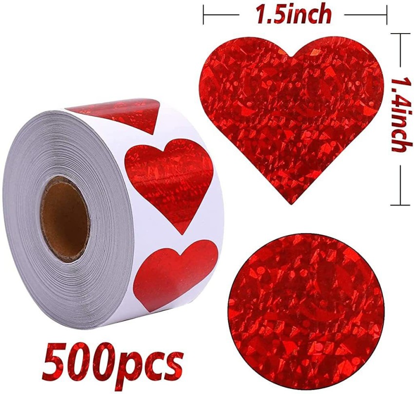 HASTHIP 3 cm ® Red Heart Stickers 1.5 Heart Labels Decor 500 per