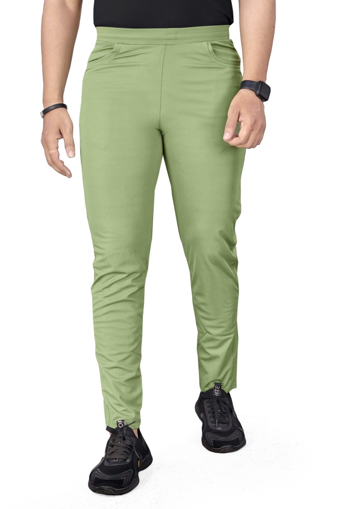 Green colour track discount pants