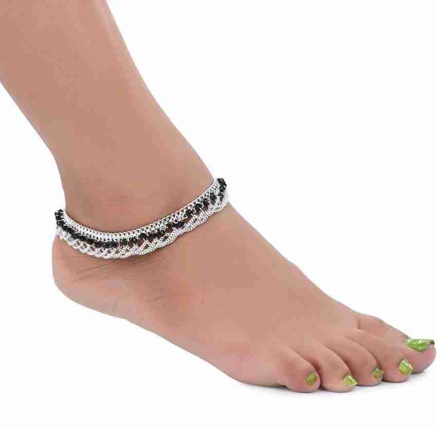 PROXY Ethnic Fancy White Metal Footchain Anklet for Women 4405 Silver Anklet Price in India Buy PROXY Ethnic Fancy White Metal Footchain Anklet for Women 4405 Silver Anklet Online at Best