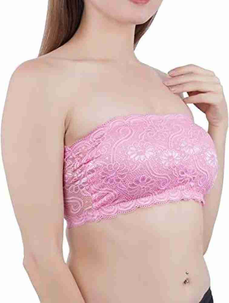 TEUSEY Women's lace Tube Bandeau Bra Lightly Padded with Removable Pads Women  Bandeau/Tube Lightly Padded Bra - Buy TEUSEY Women's lace Tube Bandeau Bra  Lightly Padded with Removable Pads Women Bandeau/Tube Lightly