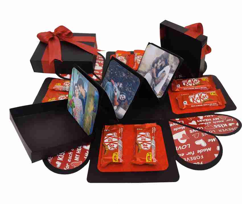 US IDEAL CRAFT Explosion Box Love Gift for Couple for any occasion(WITH 8  Chocolate) RED&BLACK Greeting Card Price in India - Buy US IDEAL CRAFT Explosion  Box Love Gift for Couple for