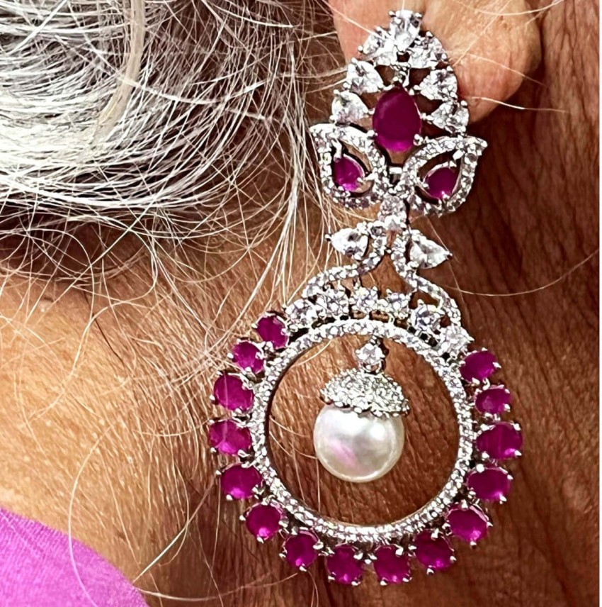 Diamond  Rose Gold earrings  Diamond Earrings Polki jewellery