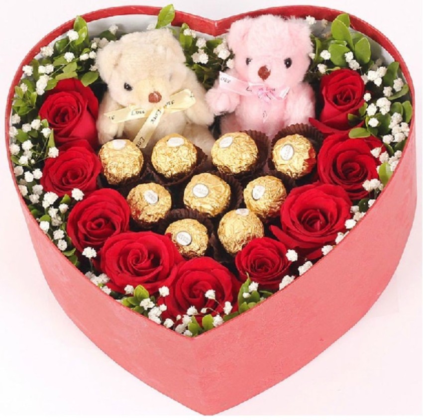 Via del Corso Delicious Ferrero Rocher Heart Box Chocolate Bouquet