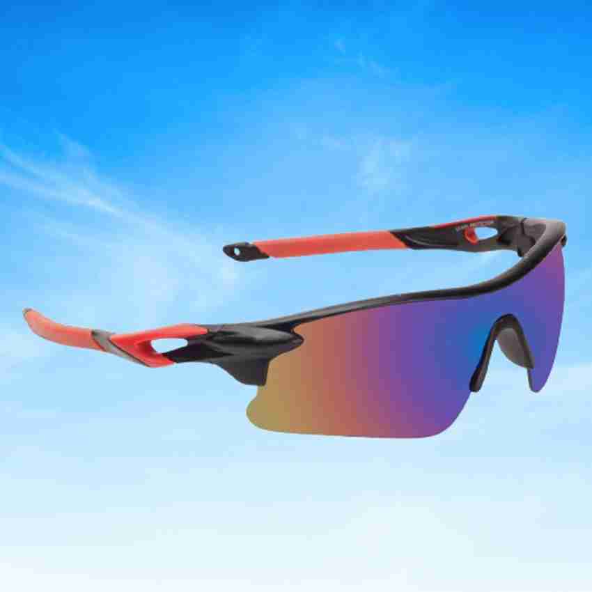Senotey Polarized Sports Sunglasses Black & Red Uv Protection Sports Goggles