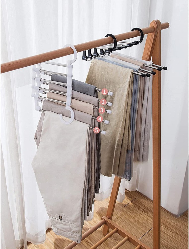 1pc Stainless Steel Multi Functional Pants Hanger 5 In 1 Foldable Storage Rack  Pants Hanger  Shop Now For Limitedtime Deals  Temu