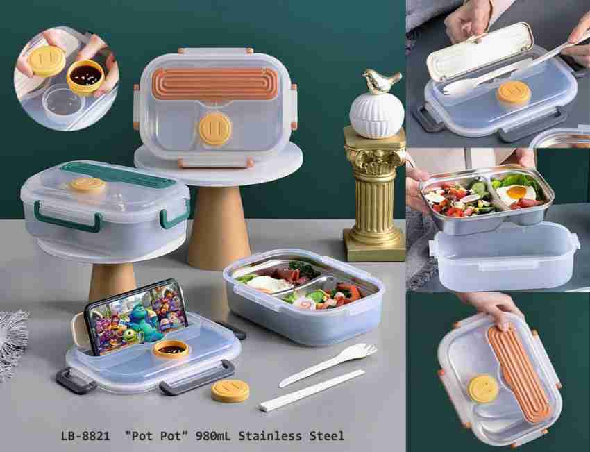 Stainless Steel Bento Box 1.2L - 3 Compartment