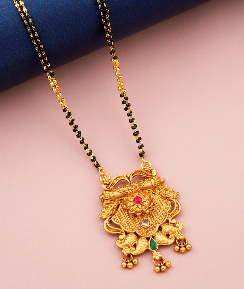 Vraj india 24 inch long One Gram Gold plated Mangalsutra for women