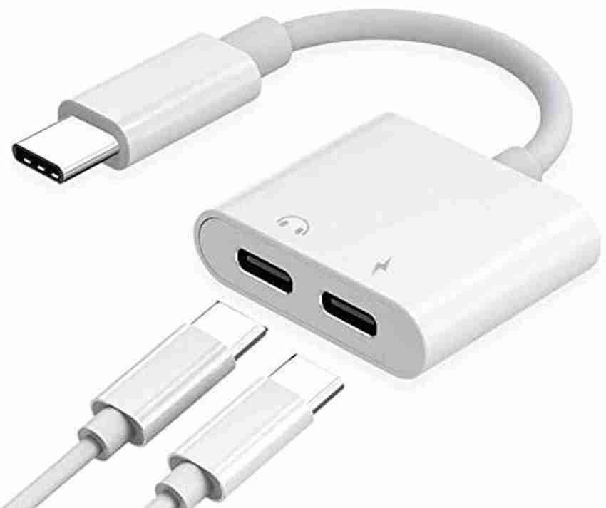 IMMUTABLE Multicolor Dual USB C Audio and Charger Adapter Fit for