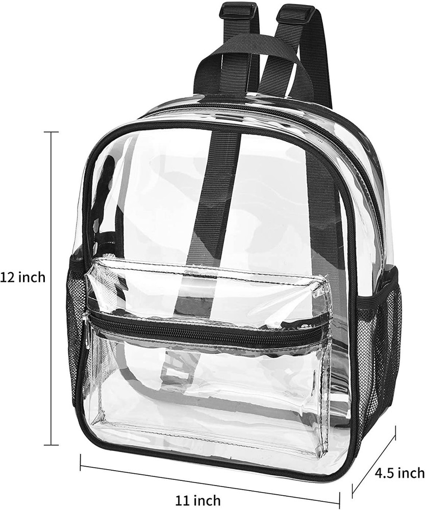PROUDME Transparent Backpack for School Work Security Travel New