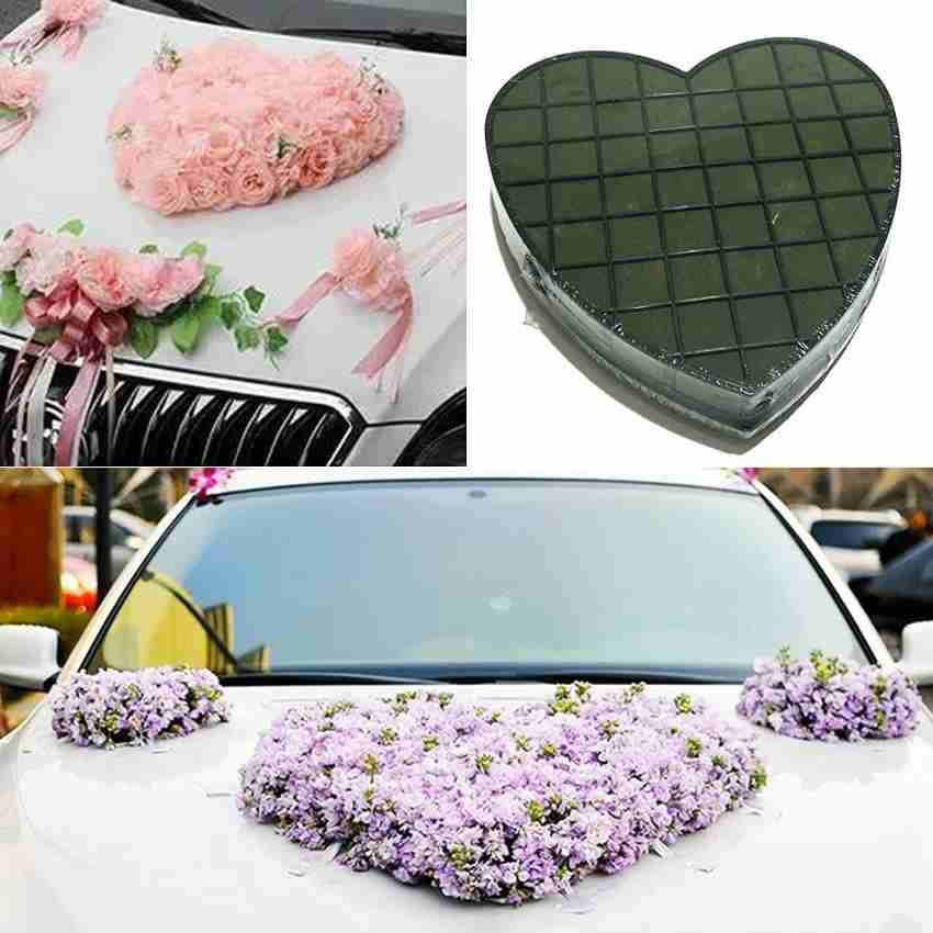 HOIVA ( PACK OF 3 ) Heart Shaped Fresh Flower Car Decoration