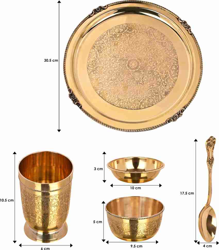 Pure Brass Royal Luxury Dinner Set 51 piece set , Brass Dinnerware