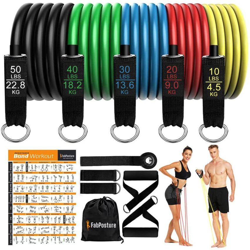 FabPosture Set for Workout Resistance Tube for Exercise Stretching Resistance Tube Buy FabPosture Set for Workout Resistance Tube for Exercise Stretching Resistance Tube Online at Best Prices