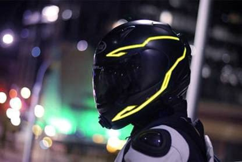 Led motorcycle top helmet visor