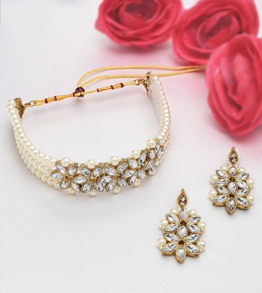 Retrend Accessories Brass Alloy Gold plated White Gold Jewellery Set Price in India Buy Retrend Accessories Brass Alloy Gold plated White Gold Jewellery Set Online at Best Prices in India Flipkart