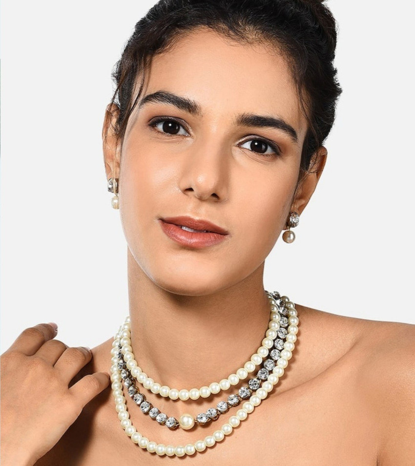 Retrend Accessories Brass Alloy Gold plated White Beige