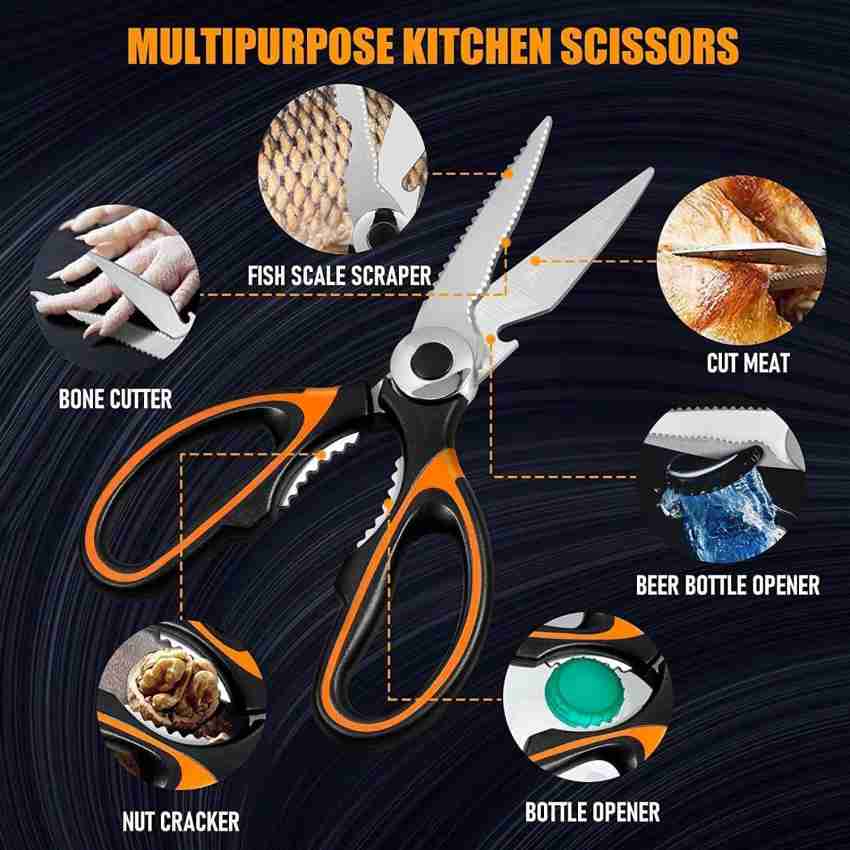 Meat Scissors, Heavy-duty Poultry Shears Dishwasher Safe Multifuntional Kitchen  Scissors Food Scissors for Seafood Chicken Herb Fish 