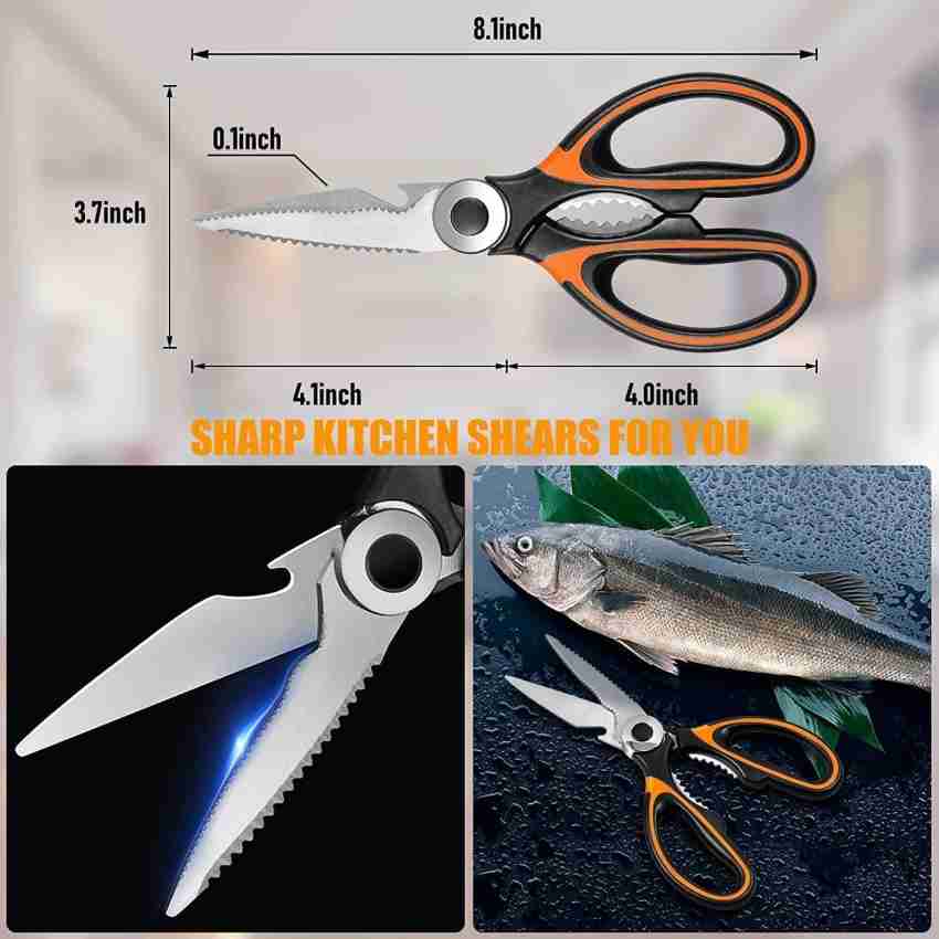 Kitchen Shears,2-Pack Heavy Duty ,Dishwasher Safe Meat Kitchen Scissors for  General Use for Chicken/Poultry/Fish/Meat