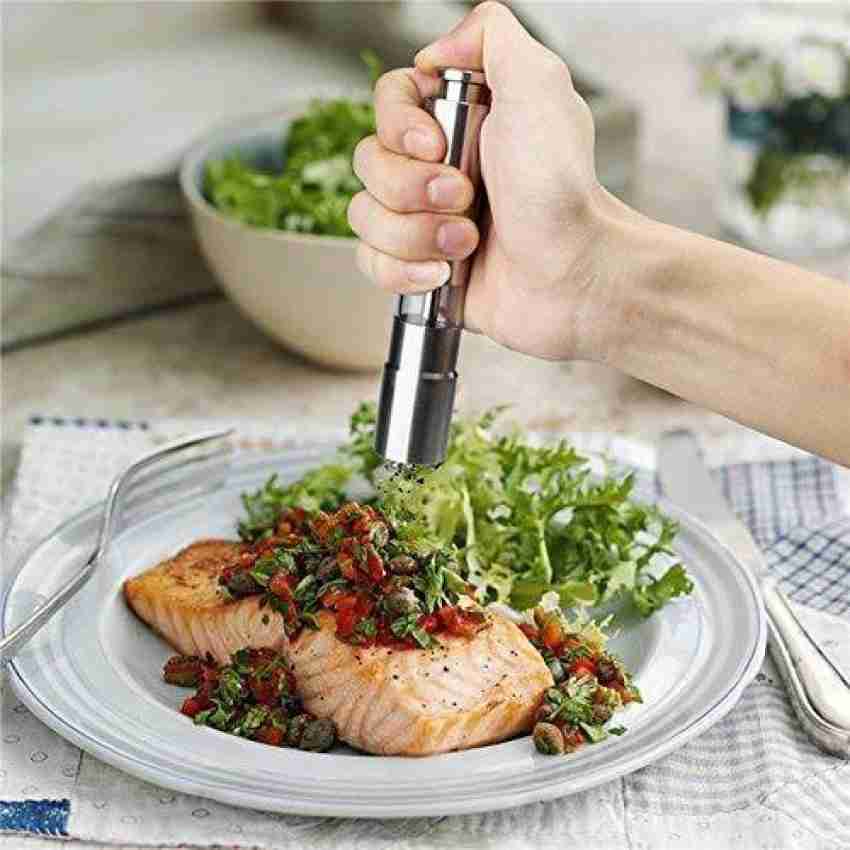 Crystalia Black Pepper and Spice Grinder, Manual Pepper Mill with Handle