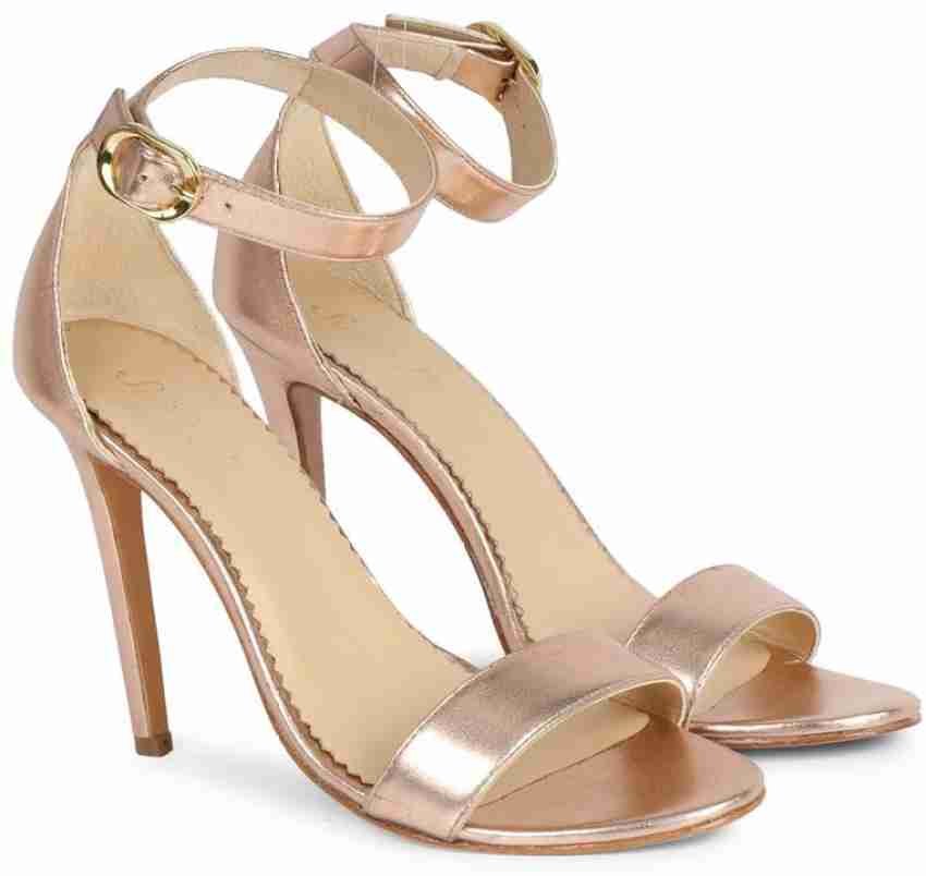 Gold strap 2025 heel sandals