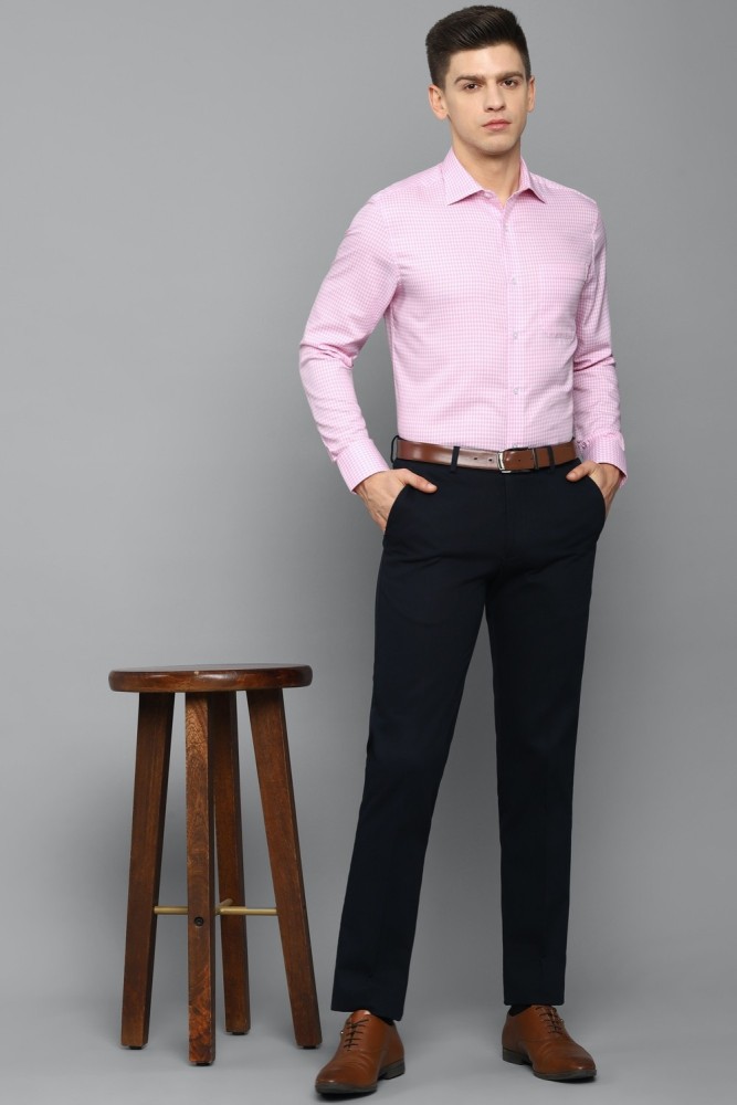 Male Model with Elegant Black Pants Belt and Pink Shirt Stock Photo   Image of people white 73800348