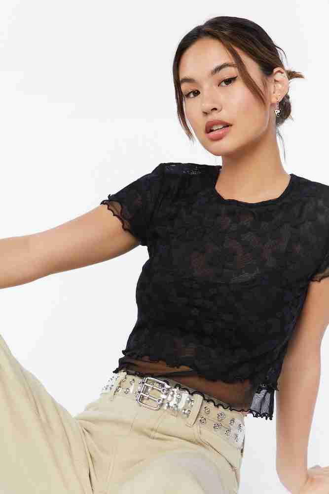 Forever 21 black lace top hot sale