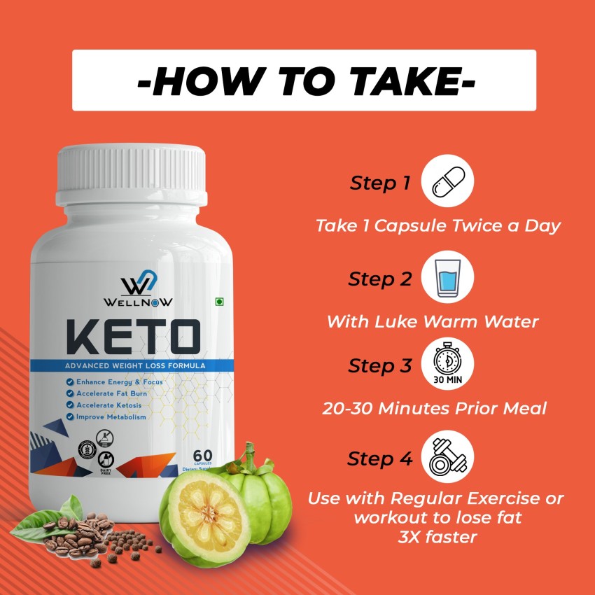 WELLNOW Keto Fat Burner with Garcinia Cambogia Green Tea Black