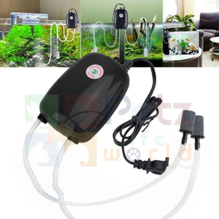 VAYINATO RS-390 Silent Fish Tank Aerator Oxygen Air Pump with 3