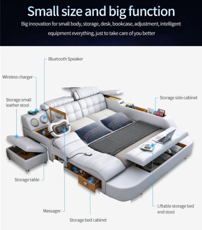 alishaank SMART BED WITH MULTIFUNCTIONAL Engineered Wood King Drawer Bed Price in India - Buy alishaank SMART BED WITH MULTIFUNCTIONAL Engineered Wood King Drawer Bed online at Flipkart.com