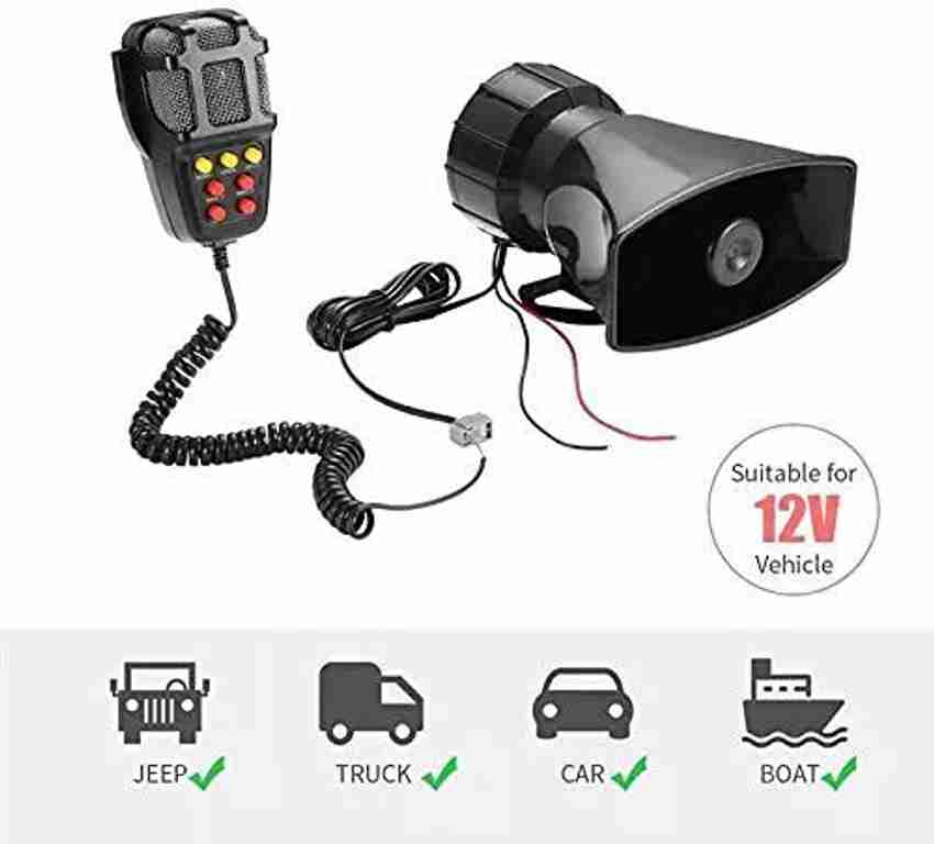 LAVITRA Police Siren for Cars Jeeps suvs 7 Tone Loud Hooter with