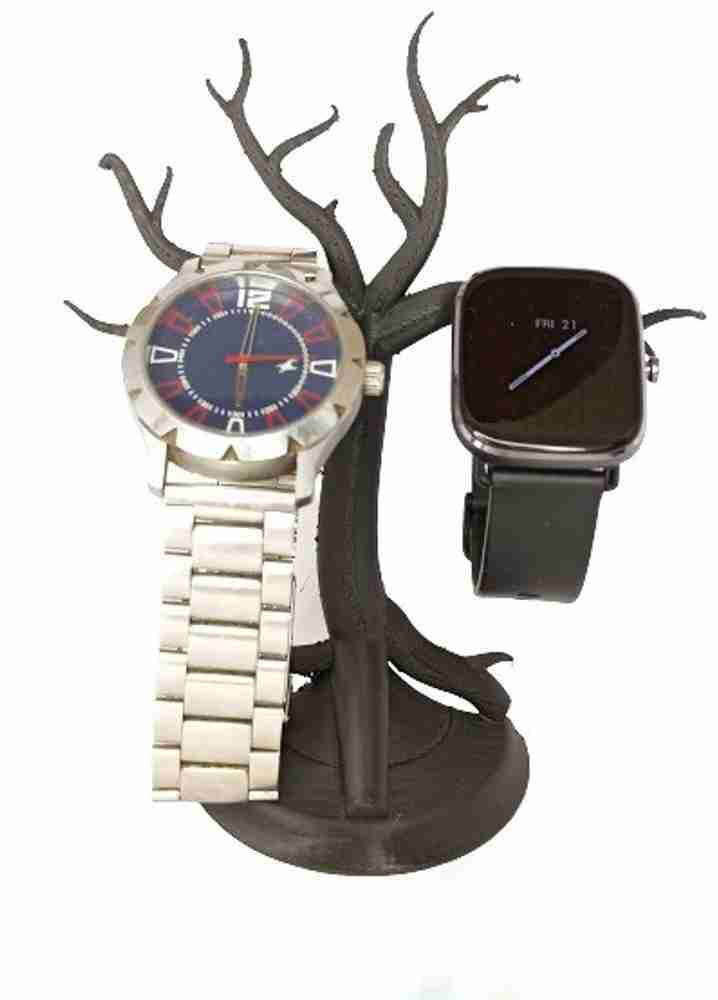 Flipkart printgallery 2 Compartments Plastic PLA Watch Stand Tree with Hanging Branches Universal watch stand in Black Watch Stand Tree with Hanging Branches Universal watch stand in Black