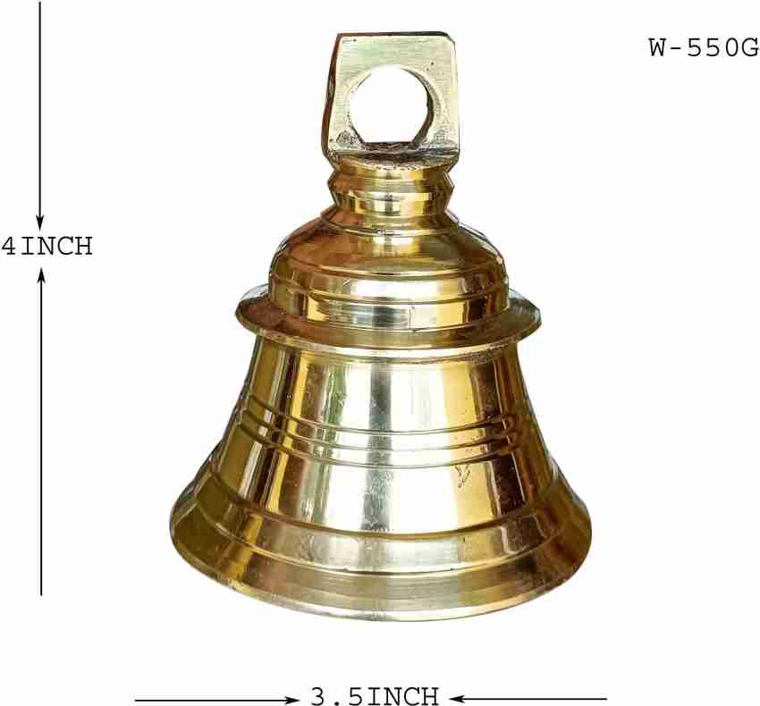 Craft World Brass Temple Ghanti Bell Brass Pooja Bell 500g (H-4 Inch)   Brass Pooja Bell Price in India - Buy Craft World Brass Temple Ghanti Bell  Brass Pooja Bell 500g (H-4